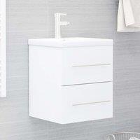 Berkfield Home Sink Cabinet with Built-in Basin White Engineered Wood