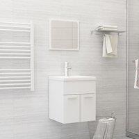 Berkfield Home Bathroom Furniture Set White Engineered Wood