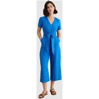 Hobbs London Women's Evie V-Neck Cropped Jumpsuit in Cobalt | Size: 16