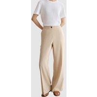 Hobbs London Women's Hadley Pinstripe Trouser in Light Beige | Size: 16