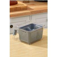 Living and Home 2 Layer 1.7L Fridge Drain Storage Basket Box with Lids For Food Fruit Vegetable Container in Grey