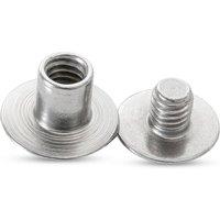 Neel Blue Chicago Screw Rivets Flat Head Durable Brass Rivet - 9mm x 13mm, 10pcs in Silver