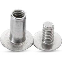 Neel Blue Chicago Screw Rivet Flat Head, Anti-Resistant Durable - 9x20mm, 10pcs in Silver
