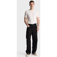 Giesto Men's Relaxed Fit Straight Leg Jeans in Black | Size: Medium