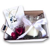 Aye Do Gifts Women's Eid Mubarak Moon Candle & Necklace Hamper | Ramadan Gifts in White