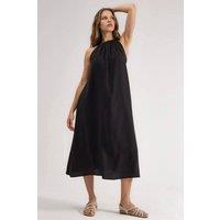 Busem Women's Halter Neck Midi Dress in Black | Size: Large