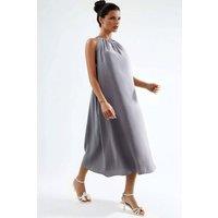 Busem Women's Halter Neck Midi Dress in Dark Grey | Size: Small