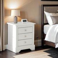 Seconique Stratford 3 Drawer Bedside in White