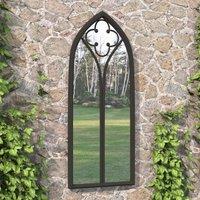 Berkfield Home Garden Mirror Black 70x30 cm Iron for Outdoor Use