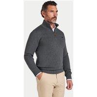 Raging Bull Men's Classic Quarter Zip Cotton/Cashmere Knit in Charcoal | Size: Large