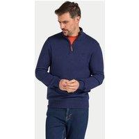 Raging Bull Men's Classic Quarter Zip Cotton/Cashmere Knit in Navy | Size: XL