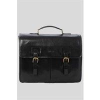 Ashwood Leather Men's 'Gareth' Triple Gusset Heavy Duty Real Leather Briefcase in Black