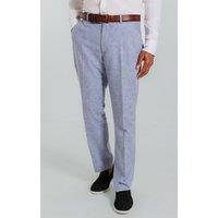 Dobell Men's Light Blue Linen Suit Trousers | Size: 46S