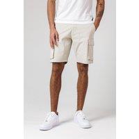 French Connection Men's Cotton Cargo Shorts in Stone | Size: Large