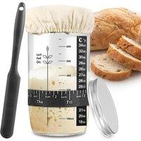 Xample Sourdough Starter Jar Kit 750ml Large Capacity Sourdough Starter SuDUp - 5PCS in Clear