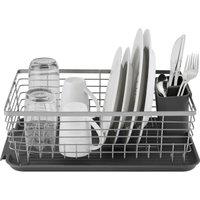 Tower Compact Dish Rack & Cutlery Holder, Removable Draining Tray, Grey T847001 | Size: 400mm x 1460mm