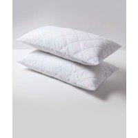 Homescapes King Size Quilted Pillow Protector, Pack of 2 in White