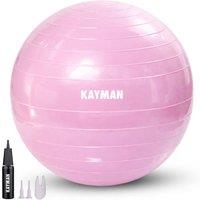 Kayman Exercise Ball (Rose Quartz) - Anti-Burst System, Non-Slip Rings in Pink | Size: 85 cm