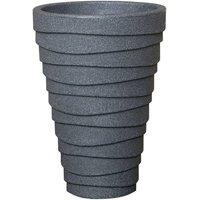 Samuel Alexander 33cm x 48cm Large Plastic Trojan Garden Plant Pot in Dark Grey | Size: 33 cm x 48 cm