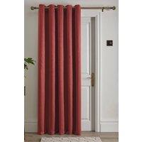 Fusion 'Strata' Dim out woven Eyelet Single Panel Door Curtain in Terracotta | Size: 168 cm width x 214 cm drop