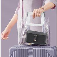 SONGMICS Compact Travel Jewellery Box with Two Layer Storage in Dark Grey