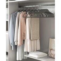 SONGMICS Set of 20 Clothes Hangers Non Slip with Tie Bar & Hook in Dark Grey