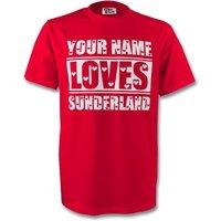 Sunderland AFC Men's Your Name Loves Sunderland T-Shirt in Red | Size: Medium