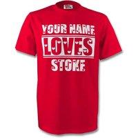 Stoke City Men's Mens Your Name Loves Stoke T-Shirt in Red | Size: 2XL