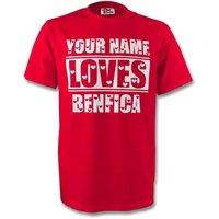 SL Benfica Men's Mens Your Name Loves Benfica T-Shirt in Red | Size: XL