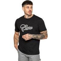 Enzo Men's Applique Logo Crew Neck T-Shirt in Black | Size: Small