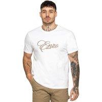 Enzo Men's Applique Logo Crew Neck T-Shirt in White | Size: XL