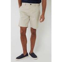 Threadbare Men's Cotton Regular Fit Stretch Chino Shorts in Light Stone | Size: 32R