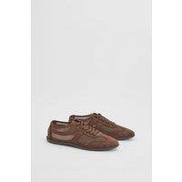 Oasis Women's Lucy Mesh Lace Up Trainers in Chocolate | Size: 4