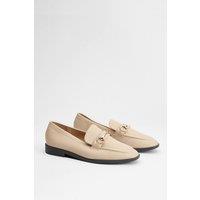 Wallis Women's Jessie Faux Leather Metal Snaffle Loafers in Beige | Size: 4