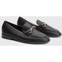 Wallis Women's Jessie Faux Leather Metal Snaffle Loafers in Black | Size: 4