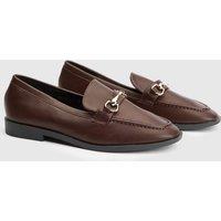 Wallis Women's Jessie Faux Leather Metal Snaffle Loafers in Chocolate | Size: 5