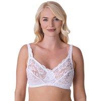 Camille Women's Soft Lace Cup Non-Wired Bra in White | Size: 42D