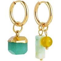 Luxe Tones Women's Birdie Mismatch Hoop Earrings