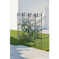 H&O Direct Sturdy Garden Trellises 2 Pack - Metal Plant Frame for Balcony Climbing Plants in Black