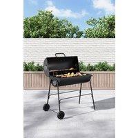 Garden Sanctuary Charcoal Barbecue Grill with Wheels for Outdoor & Camping in Black