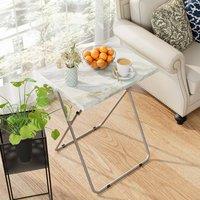 Huhote Folding Coffee Table Side Table End Table for Small Space Living Room in Grey
