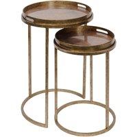 Libra Interiors Vienna Antique Gold Atlas Set Of 2 Side Tray Tables