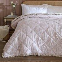 Wylder Amelia 100% Cotton Floral Quilted Bedspread in Pink | Size: King