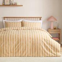 Furn Dual Tone Striped Reversible Duvet Cover Set in Yellow | Size: Super King