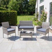 Artemis Home Corato 4-Seat Rattan Patio Set in Grey | Size: 4 Person