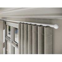 New Edge Blinds 28mm Styleline Gliding Curtain Pole Set with Ball End - White | Size: 120 cm