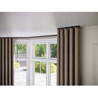 New Edge Blinds 28mm Styleline Gliding Curtain Pole Set with End Cap - Black | Size: 320 cm
