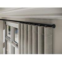 New Edge Blinds 28mm Styleline Gliding Curtain Pole Set with Stud End - Black | Size: 105 cm