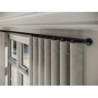 New Edge Blinds 28mm Styleline Gliding Curtain Pole Set with Ball End - Black | Size: 110 cm