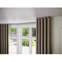 New Edge Blinds 28mm Styleline Gliding Curtain Pole Set with End Cap - Silver | Size: 110 cm